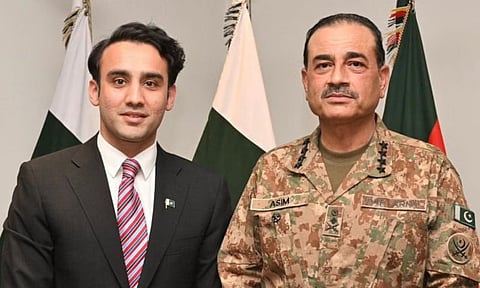 Pak Army chief Asim Munir with Pakistan Digital Asset Authority head Bilal Bin Saqib