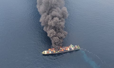 fire incident reported onboard Singapore-flagged container vessel MV Wan Hai 503