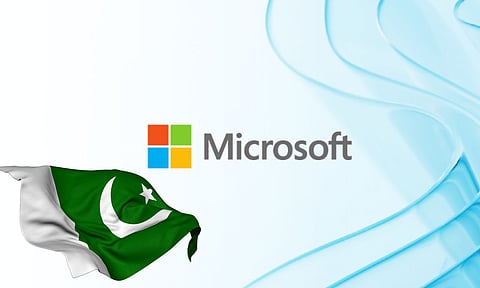 microsoft logo and pak flag