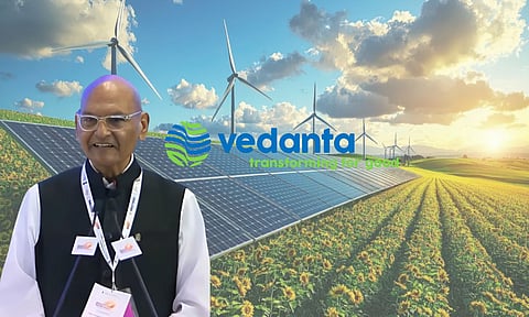 vedanta logo anil agarwal solar panels wind mill