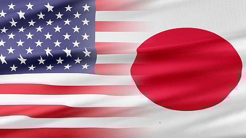 USA Japan flags