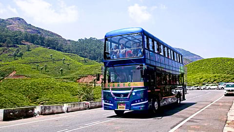 double-decker bus in Munnar