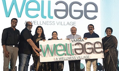 സീനിയര്‍ കമ്യൂണിറ്റിക്കു വേണ്ടിയുള്ള വര്‍മ്മ ഹോംസിന്റെ പുതിയ സംരംഭം വര്‍മ്മ വെല്‍ഏജിന്റെ ലോഗോ പ്രകാശനം വൈസ് പ്രസിഡന്റ് വൈശാഖ് വര്‍മ്മ, മാനേജിംഗ് ഡയറക്ടര്‍ കെ. അനില്‍ വര്‍മ്മ, ഡയറക്ടര്‍ ഡോ. മിനി വര്‍മ്മ, കെ.എസ് ചിത്ര, ഡോ. റോട്ടറി ഡിസ്ട്രിക്ട് 3205 ഗവര്‍ണര്‍ ഡോ. ജി.എന്‍ രമേഷ്, ആര്‍ക്കിടെക്ട് ജി. ശങ്കര്‍, വൈസ് പ്രസിഡന്റ് ആരതി വര്‍മ്മ എന്നിവര്‍ ചേര്‍ന്ന് നിര്‍വഹിക്കുന്നു.
