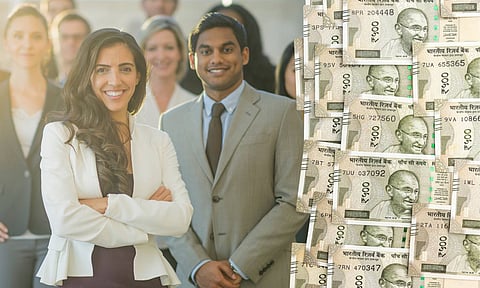 IT employees in Money background.
