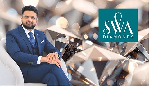 Abdul Gafoor Anadiyan, Managing Director of SWA Diamonds and logo