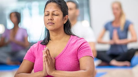 women in yoga practise