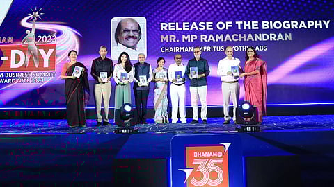 ജ്യോതി ലാബ്‌സ് സ്ഥാപകന്‍ എം.പി രാമചന്ദ്രന്‍, ഇന്‍ഫോസിസ് സ്ഥാപകാംഗവും മുന്‍ വൈസ് ചെയര്‍മാനും നിലവില്‍ ആക്സിലര്‍ വെഞ്ച്വേഴ്സിന്റെ ചെയര്‍മാനുമായ ക്രിസ് ഗോപാലകൃഷ്ണന്‍, വി-ഗാര്‍ഡ് ചെയര്‍മാന്‍ എമരിറ്റസ് കൊച്ചൗസേപ്പ് ചിറ്റിലപ്പിള്ളി, പ്രമുഖ മാധ്യമപ്രവര്‍ത്തകയും എഴുത്തുകാരിയുമായ ടി.എസ് പ്രീത, മുന്‍ ജോയിന്റ് മാനേജിംഗ് ഡയറക്ടര്‍ ഉല്ലാസ് കമ്മത്ത്, ശാന്തകുമാരി രാമചന്ദ്രന്‍, ധനം പബ്ലിക്കേഷന്‍സ് പ്രൈവറ്റ് ലിമിറ്റഡ് ചീഫ് എഡിറ്ററും മാനേജിംഗ് ഡയറക്ടറുമായ കുര്യന്‍ ഏബ്രഹാം, എക്സിക്യൂട്ടീവ് എഡിറ്റര്‍ മരിയ ഏബ്രഹാം എന്നിവര്‍ പുസ്തക പ്രകാശന വേളയില്‍
