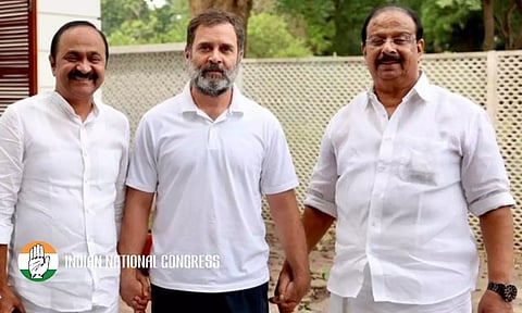 VD Satheeshan, Rahul Gandhi, K Sudhakaran