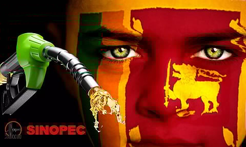 Sri Lanka Flag tattooed face, Fuel Nozzle, Sinopec logo