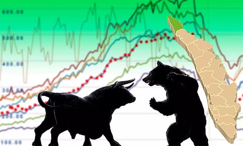 bull and bear, Kerala Map
