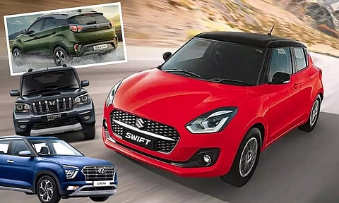 Tata Nexon, Mahindra Scorpio, Hyundai Creta, Maruti Swift
