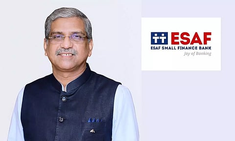 Esaf Bank Managing Director K. Paul Thomas and Esaf Bank Logo