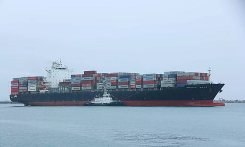 kmarin azur container ship in vizhinjam port