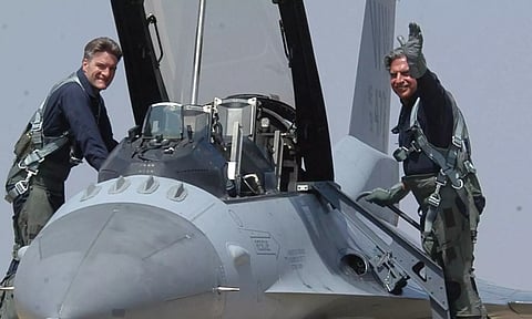 ratan tata At the controls of an F-16