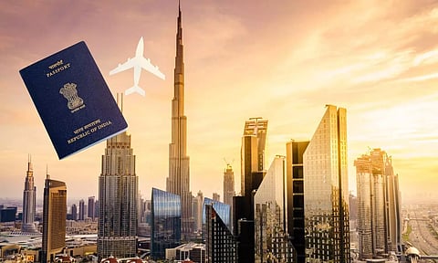 dubai areal view, buildings roads lights visit visa