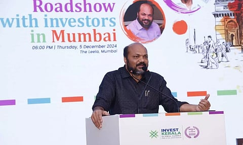 Shri P Rajeeve speaking at the Invest Kerala Roadshow at The Leela Mumbai today ahead of the Invest Kerala Global Summit 2025.