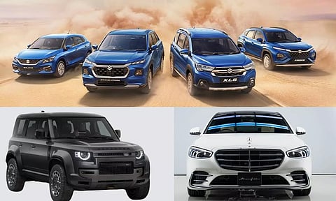 maruti blue color cars, defender, mercedes benz car