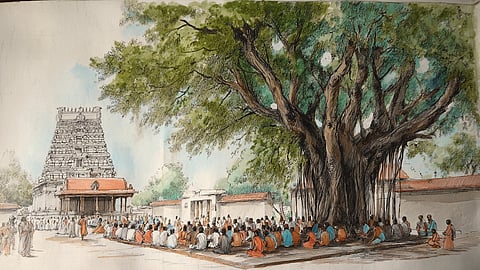 ILLUSTRATION OF AN OLD HINDU VILLAGE