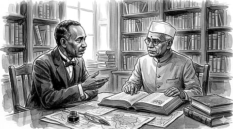 Illustration of Jadunath Sarkar and Nilakanta Sastri