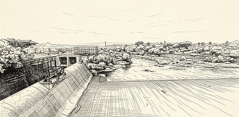 Devarabelakere Dam Sketch