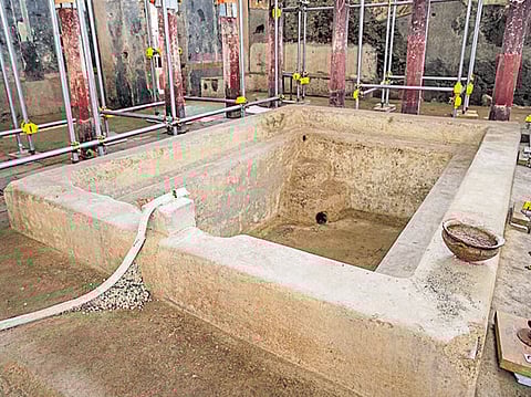 Ancient Pompeii excavation uncovers lavish private bath complex