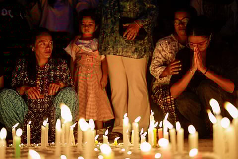 Vigil in memory of people who died during the anti-graft protest in front of the parliament in Kathmandu. REUTERS