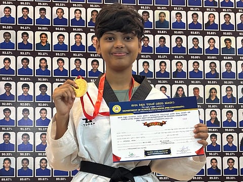 Kamsali Aisu of Carmel PU wins state Taekwondo championship