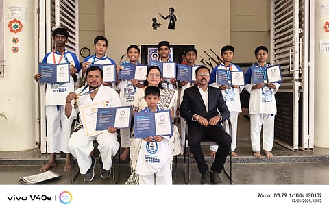 Poornachandra Public School students take part in karate event