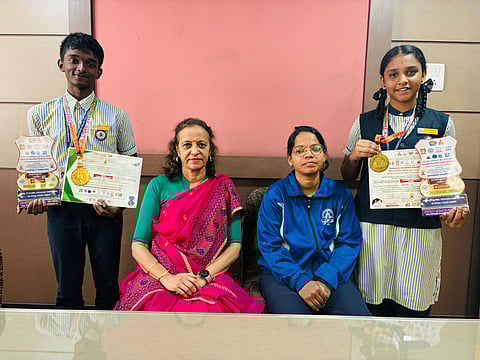 Seshadripuram English High School students excel in yoga