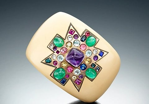 Bonhams New York Jewellery Auction Features Rare 1930s Verdura for Chanel Gem-Set Cuff