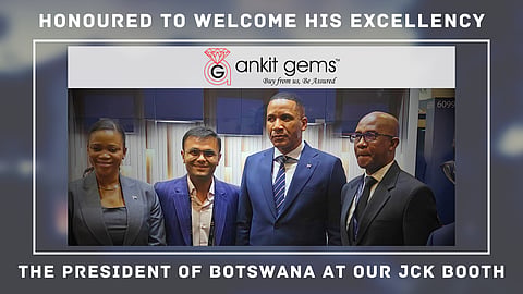 A Proud Milestone: Ankit Gems Welcomes The President of Botswana - to its booth at JCK Las Vegas 2025