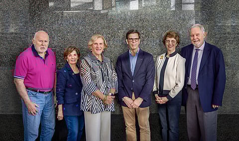 Recipients of the Richard T. Liddicoat Award for Distinguished Achievement (left-to-right) GIA Analytical Microscopist John Koivula; Kathryn Kimmel, Susan Jacques, Alice Keller, and James E. Shigley.