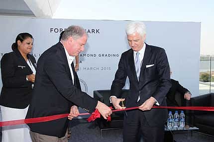 Phillippe Mellier and Stephen Lussier at the launch of Surat facility