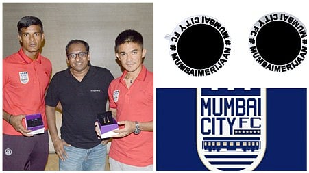 Mr. Kapil Hetamsaria, CEO and founder of VelvetCase.com, Sunil Chhetri, Mumbai FC captain