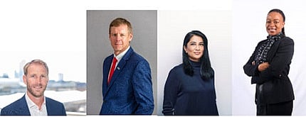 New De Beers Group ExCo appointees (from left): Ryan Perry, Riaan Burger, Rasila Vaghjiani and Malebogo Mpugwa.