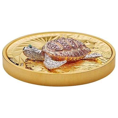 Perth Mint Unveils Luxurious Jewelled Turtle Coin, Showcasing Australian  Sea Life