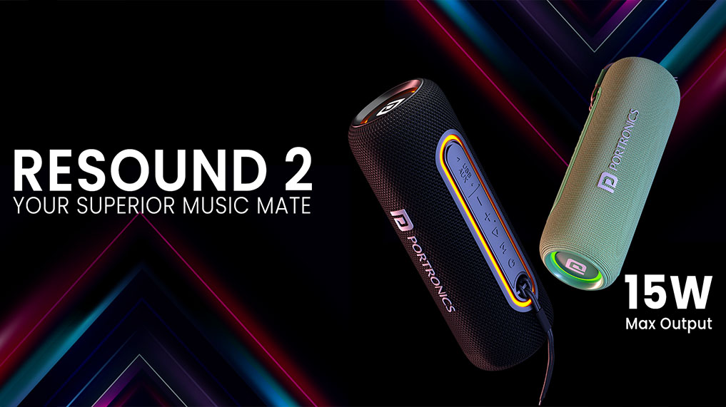 Portronics Unveils ‘Resound 2’ 15W Portable Speaker with RGB Lights