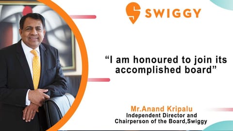 Swiggy Ropes in Anand Kripalu as Independent Director and Chairperson of the Board
