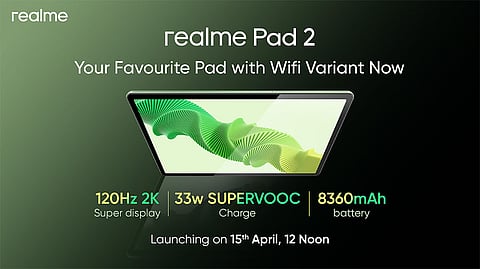 Realme Announces Launch of realme Pad 2 (Wifi) Alongside P-Series on April 15th
