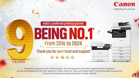 Canon India Maintains No.1 Position in Laser MFD Segment for 9 Consecutive Years