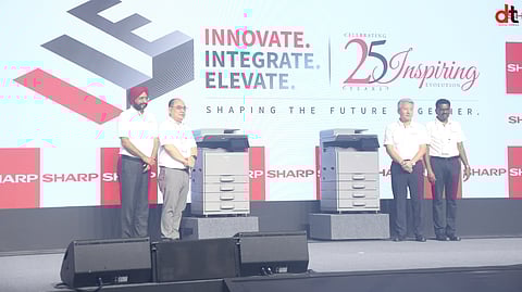 Left-Right ( Mr. Sukhdev Singh- President, Smart Business Solutions, Mr. Osamu Narita- Managing Director, Mr. Jun Kasawaki- Head, Asia Business Solutions Centre, Thailand, and Mr. Madhu- GM- Product Planning.