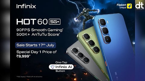 Infinix HOT 60 5G+ Launched in India with One Tap AI Button and 90FPS Gaming