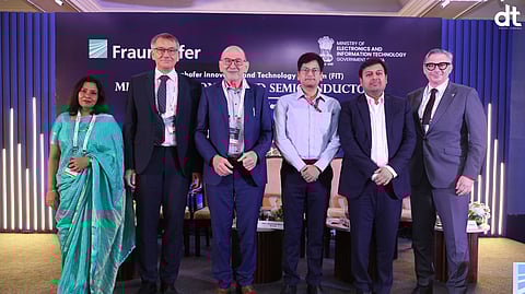 From L to R - Ms. Anandi Iyer, Dr. Stephan Guttowski, Prof. Dr. Albert Heuberger, Mr. Amitesh Kumar Sinha, Mr. Nishant Arya, Mr. Jérôme-Oliver Quella.
