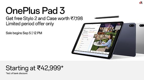 OnePlus Pad 3 Open Sale in India from 5th September