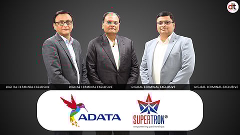 L : R Sanjay Khushlani, Group Business Manager, Supertron Electronics - Vibhor Agarwal, CEO, Supertron Electronics - Ravi Dhyani, Country Manager, ADATA India