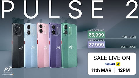 Ai+ Smartphone Unveils Pulse 2 with 50MP AI Camera at ₹5,999; Sale from March 11