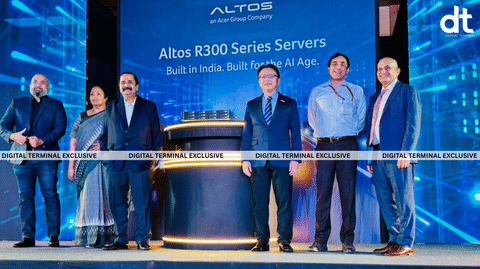 L - R - PP Sunil Acharya, Senior Director - Global accounts (OEMs & Hyperscalers),  Intel India, Priya Krishnamurthy, Director, Altos India, Sudhir Goel, Chief Business Officer, Acer India, Jackie Lee, CEO, Altos Computing Inc., Sushil Pal, Joint Secretary, Ministry of Electronics and Information Technology, Government of India and Vishal Dhupar, Managing Director, Asia South, NVIDIA at the launch of Altos R300 series servers launch today at New Delhi.