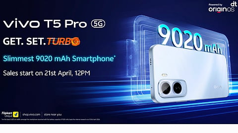 Vivo Launches T5 Pro with Massive 9020mAh Battery and Snapdragon 7s 