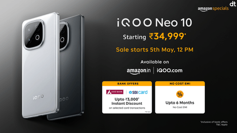 iQOO Neo 10 Returns in Alpine White and Asphalt Black Variants