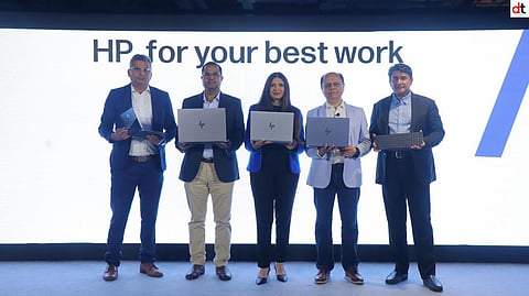 From left to right - Manish Sood, Sr. Director – Consumer Business, Sanjeev Pathak, Senior Director – HP Solutions, HP India, Ipsita Dasgupta, Senior Vice-President & Managing Director, HP India, Sri Lanka, and Bangladesh, Vineet Gehani, Senior Director, Personal Systems, HP India, Manish Sood, Senior Director – Consumer Business, HP India. 